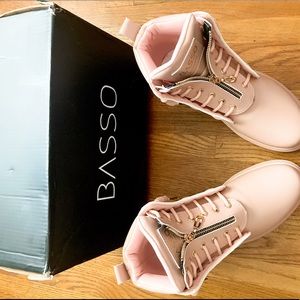 BNWOT BASSO PINK AND GOLD BOOTS! NEVER WORN!!